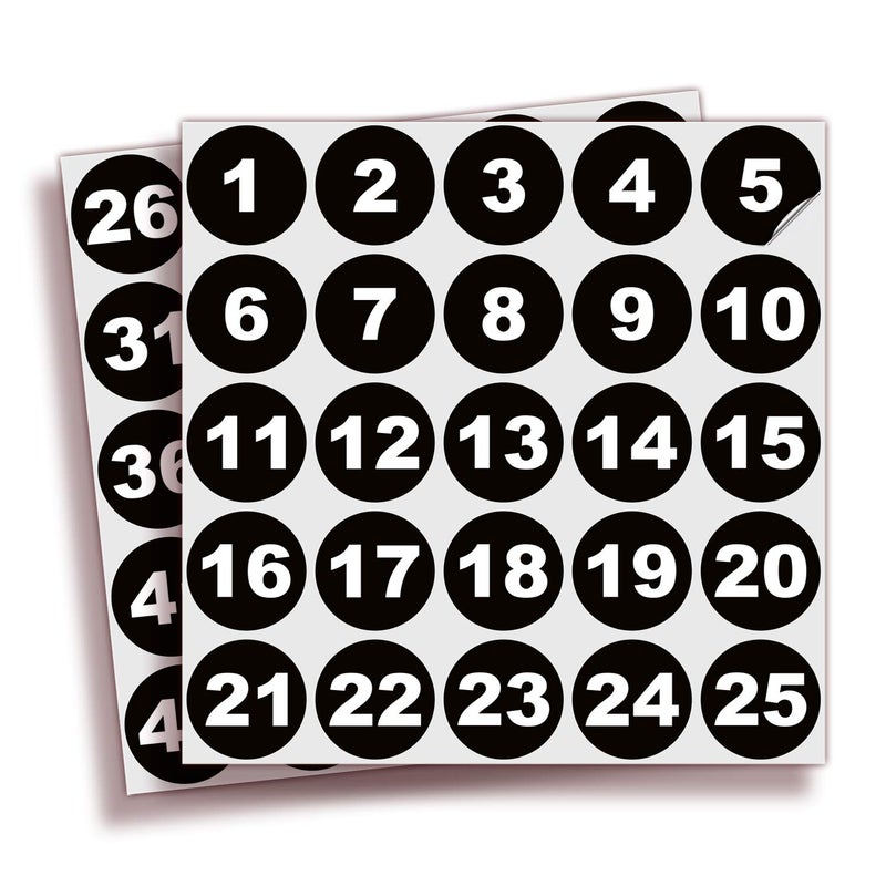 iSYFIX Black Consecutive Number Stickers â€“ 1 to 50, 1.5-inch, 1 Set â€“ Vinyl Black Self Adhesive Premium Decal, Ideal for Inventory, Storage, Organizing, Boxes, Bins, Toolbox, Lockers & More, Outdoor - Image 1